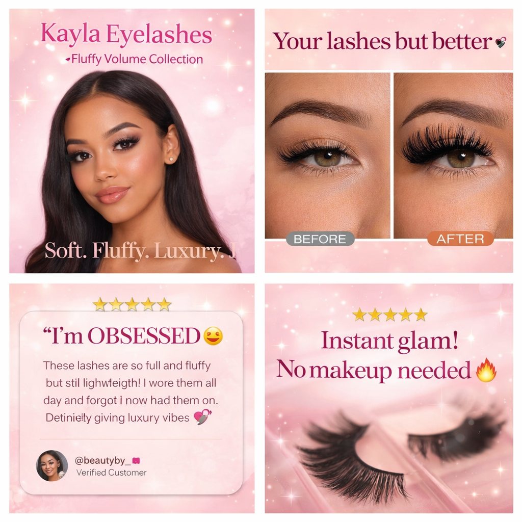 Kayla's 3D Mink Lashes Fluffy Soft Wispy Eyelash Extension