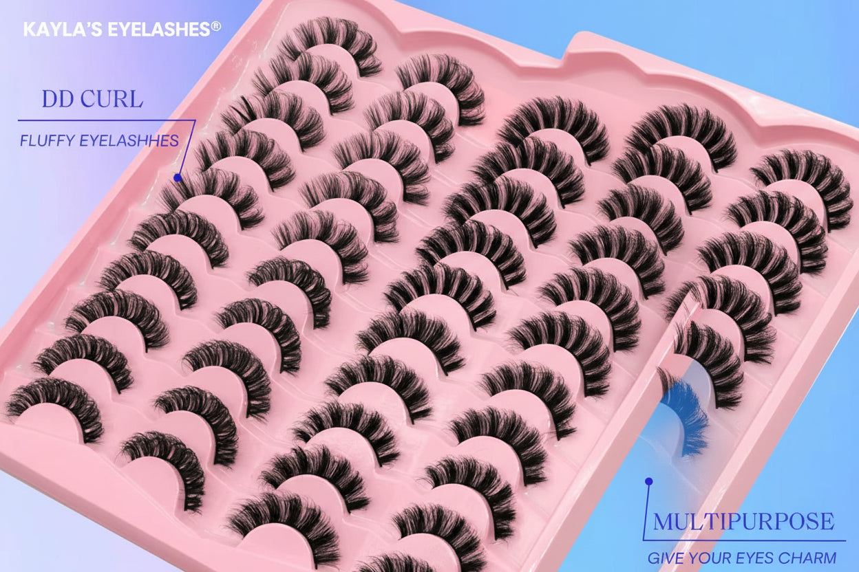 Mix Fake Eyelashes 3D Mink Lashes Fluffy Soft Wispy Eyelash Extension 4 Styles Mink False Eyelashes Makeup